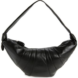Christophe Lemaire Large Croissant Leather Bag in Black at Nordstrom