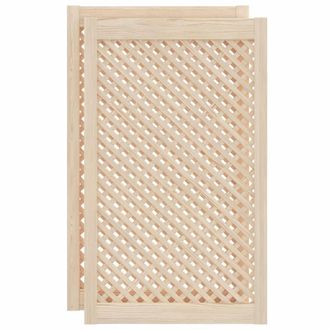 vidaXL Puertas De Armario Entramado 2 Uds Madera Pino 59,5x99 Cm Vidaxl