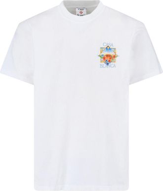 Casablanca Flower Court Icon T-Shirt - White