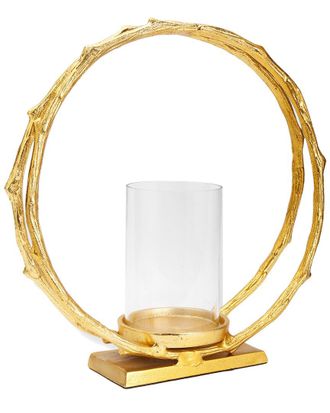 Alice Pazkus Gold Medium Circle Hurricane Candle Holder