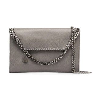Stella McCartney Tassen, Dames, Grijs, ONE Size, Katoen, Falabella Wallet-On-Chain
