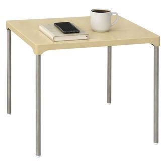 Dmora Mesa De Exterior Brownstown, 4 Plazas, Mesa Fija Cuadrada Hecha En Italia, M&aacute;x. 75 Cm, 75x75x72h Cm Beige