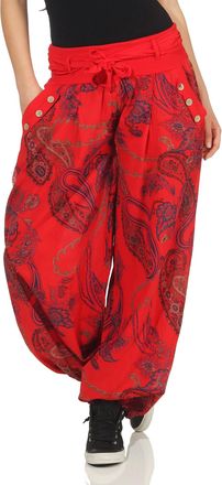 Malito more than fashion Malito Women&acute;s Bloomers with Pattern Harems Trousers 3485 (fits from Size 6 to Size 12, red)