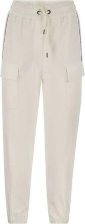 Brunello Cucinelli Pantaloni sportivi cargo con coulisse - Bianco