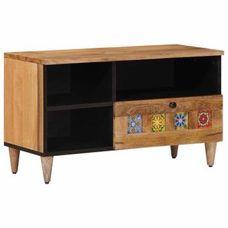 vidaXL Mueble De Tv Natural 80 X 33 X 46 Cm Madera De Mango Maciza Vidaxl