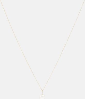 Mateo Bijoux Dot 14kt gold necklace with diamond and pearl