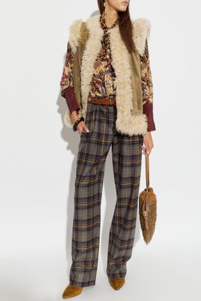Etro Leather Vest, Womens, Beige
