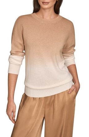 DKNY Ombr&eacute; Crewneck Sweater in Cream/Fawn at Nordstrom, Size Medium