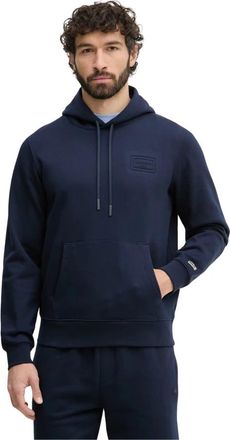 Lacoste Hoodie met reli&euml;fmerk - Heren - Hoodies - Blauw - S - Katoen - Hoodies & sweatvesten