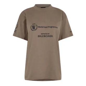 Balenciaga T-shirt voor dames van het Wereldvoedselprogramma (Taupe/Zwart)