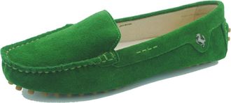 Minitoo Driving Shoes Womens Simple Forest Green Suede Casual Loafers Slip-on Flats UK 5.5