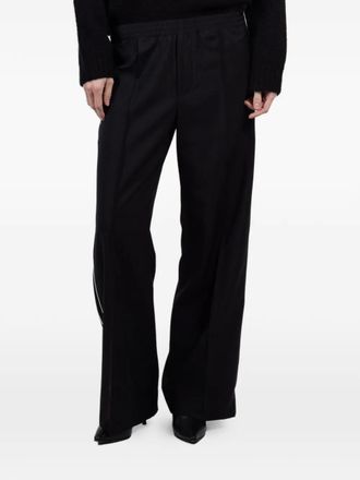 WE-AR4 side-stripe trousers - women - Wool - M - Black
