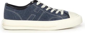 Hogan H691 Laced H Seams - Heren - Sneakers - Blauw - 43 EU - Katoen - Schoenen