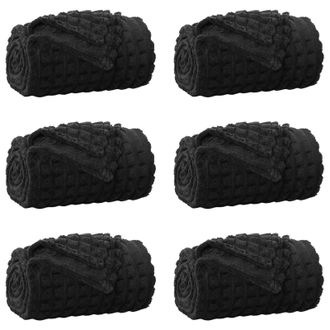 vidaXL Mantitas De Sof&aacute; 6 Pcs Negro 150 X 130 Cm Lana Vidaxl