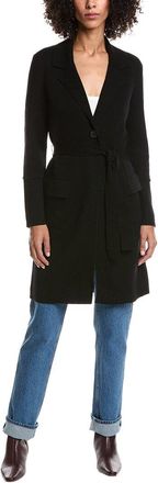 Forté Cashmere Wool & Cashmere-Blend Double Knit Cardigan