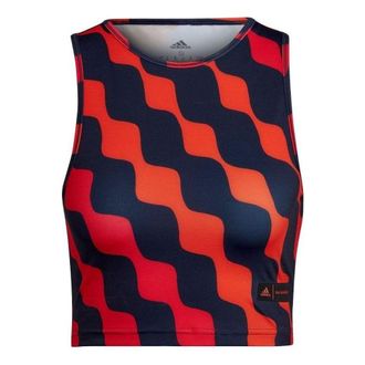 adidas (WMNS) adidas x Marimekko Train Icons Print Tank Top Asia Sizing Orange Navy HH8735