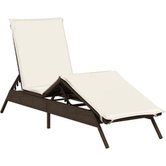 vidaXL Vidaxl - Tumbona Con Coj&iacute;n Rat&aacute;n Sint&eacute;tico Marr&oacute;n