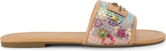 Kurt Geiger Womens Chiswick Flat Sandal Sandals - Multicolour Fabric - Size UK 3