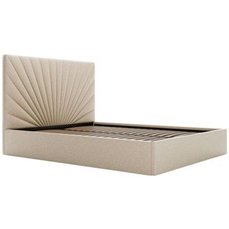 Pascal Morabito Letto con contenitore 180 x 200 cm Tessuto Beige RILIODA II di PASCAL MORABITO