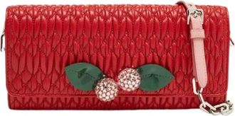 Miu Miu Pre-owned Clutches, female, Red, Size: ONE SIZE Pre-owned Leather Clutch