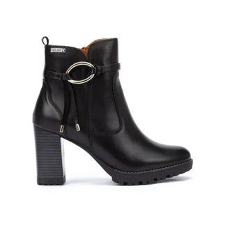 Pikolinos Gestudeerde Enkellaars met 9cm Hak - Dames - Laarzen met Hak - Zwart - 41 EU - Schoenen