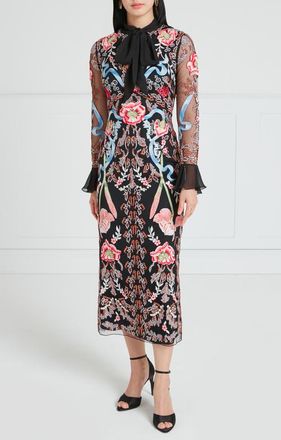 Temperley London Bilbao Tie Dress in Black at Nordstrom, Size 12