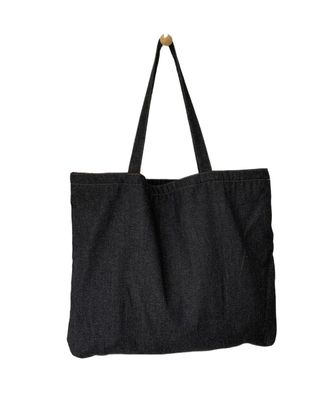 Generic Solid Color Simple Womens Shoulder Bag Large Capacity Portable Ladies Shopping Retro Handbags(L black)