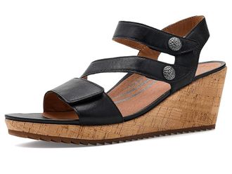 Aetrex Madelyn Wedge Sandal Womens Sandals Black : EU 42 (US Womens 10.5-11) M (B), Leather