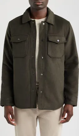 Nordstrom Wool Blend Shirt Jacket in Olive Night at Nordstrom, Size Xx-Large