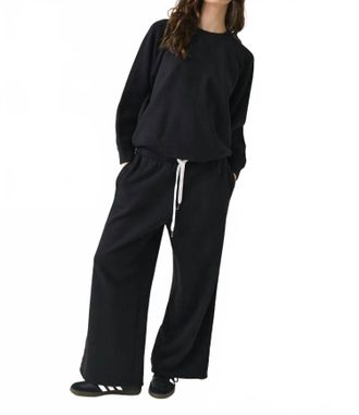 Chaser Womens Wide Leg Jogger In True Black