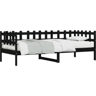 vidaXL Day Bed without Mattress Black 80x200 cm Solid Wood Pine Vidaxl