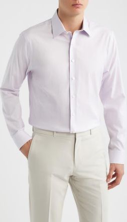 Nordstrom Trim Fit Premium Performance Dress Shirt in Purple Riverton Dobby at Nordstrom, Size 18.5 - 34