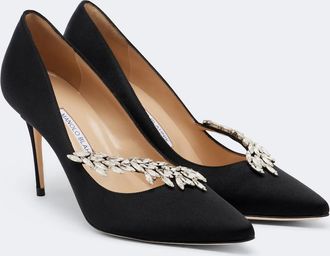 Manolo Blahnik Nadira embellished satin pumps