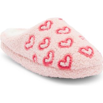 Honeydew Intimates Multi Heart Faux Shearling Clog in Pink at Nordstrom Rack, Size Small