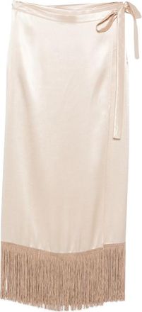 The Nina Studio Fringe-trim Wrap Skirt