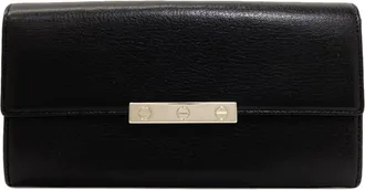 Cartier Black Leather Long Wallet (Bi-Fold) (Pre-Owned)