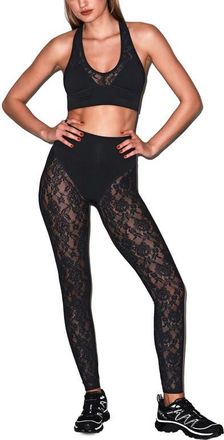 Fleur du Mal Le Stretch Lace Legging in Black at Nordstrom, Size X-Large