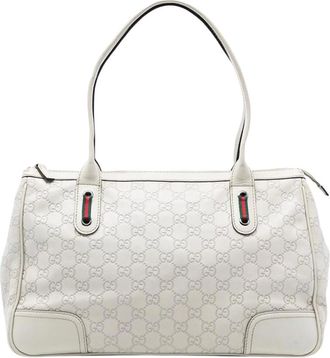 Gucci Pre-owned Handbags, female, White, Size: ONE SIZE Pre-owned London Skyline Satchel