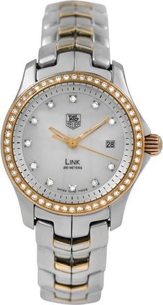 Tag Heuer Pre-owned Tag Heuer Link Diamond White Mother of Pearl Dial Ladies Watch WJF1354.BB0581