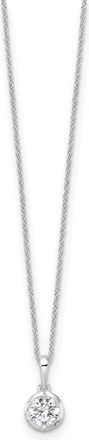 Diamond2Deal 14k White Gold 3/4 Ct Lab Grown Diamond Solitaire Pendant Necklace 18 Clarity VS, Color D-E