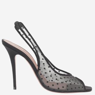 Amina Muaddi Black Slingback Heels