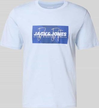Jack & Jones Jack & Jones Regular Fit T-Shirt aus reiner Baumwolle Modell COLE in Hellblau, Gr&ouml;&szlig;e XXL