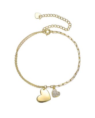 Genevive 14K Over Silver Cz Adjustable Bracelet