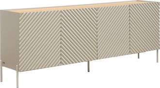 Vente-Unique Aparador con 4 puertas de MDF - Beige y natural claro - TASIBA