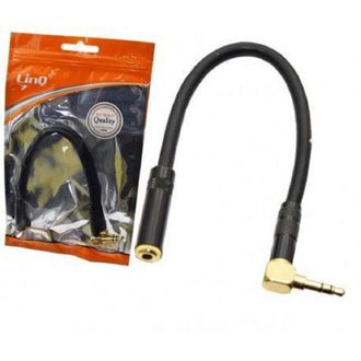 Trade Shop Trade Shop - Cable Adaptador De Audio De 3,5 Mm Hembra 3,5 Mm &Aacute;ngulo Masculino 20 Cm Kl-9248