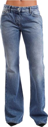 Off-white Off White Dames/Dames Uitlopende Slanke Jeans (Blauw)