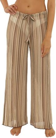 BECCA by Rebecca Virtue Seaside Side Slit Cover-Up Pants in Mocha/Tan at Nordstrom, Size Medium
