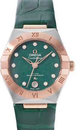 Omega Pre-owned Omega Constellation Diamond Green Dial Ladies Watch 131.23.29.20.99.001