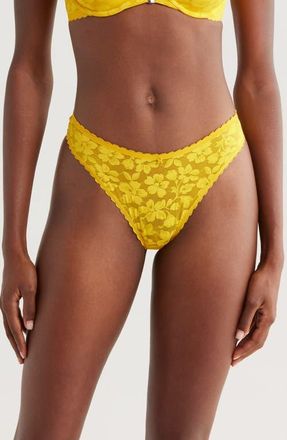 Savage x Fenty Lavish Lac Brazilian Panties in Topaz Yellow at Nordstrom, Size 3 X