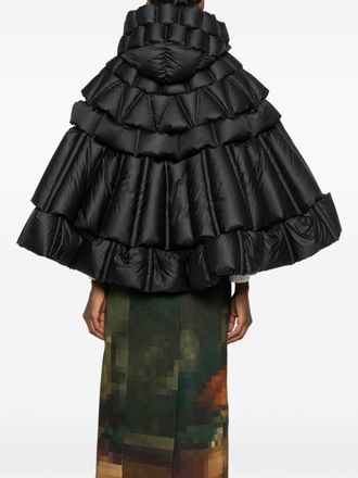 RAXXY Quilted Nylon Puffer Cape Jacket